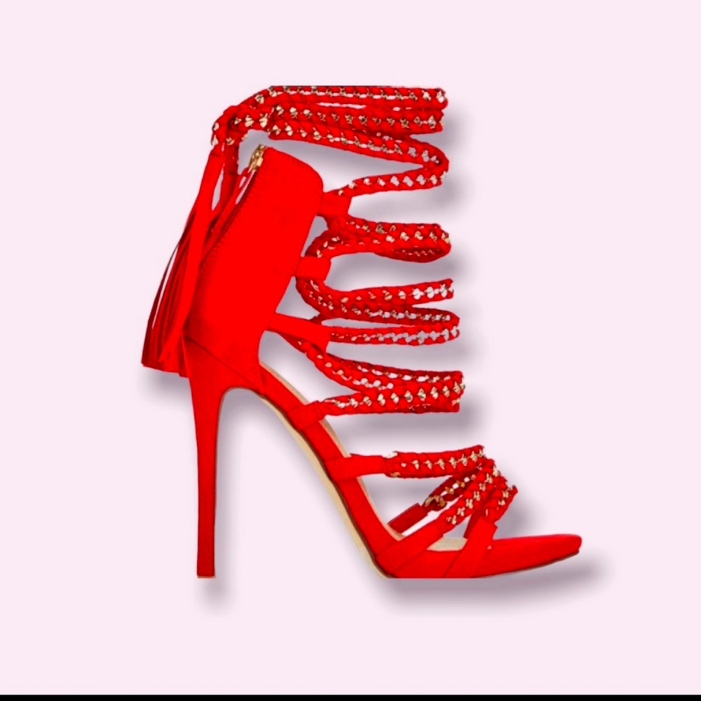 Just Fab 5" Heels W Ankle Wrap